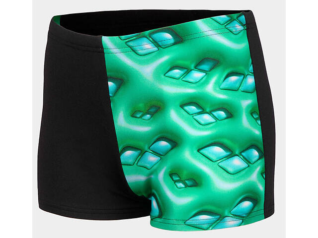 Плавки-боксери для хлопців Arena FOAM SWIM SHORT чорний, зелений, бірюзовий Діт 140 см - Фото 2