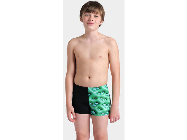 Плавки-боксери для хлопців Arena FOAM SWIM SHORT чорний, зелений, бірюзовий Діт 140 см - Фото 5