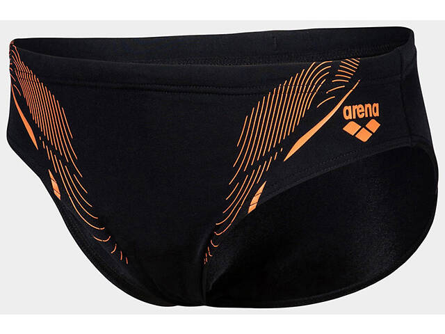 Плавки-сліпи для хлопців Arena SWIM BRIEFS GRAPHIC чорний, помаранчевий Діт 140см - Фото 2