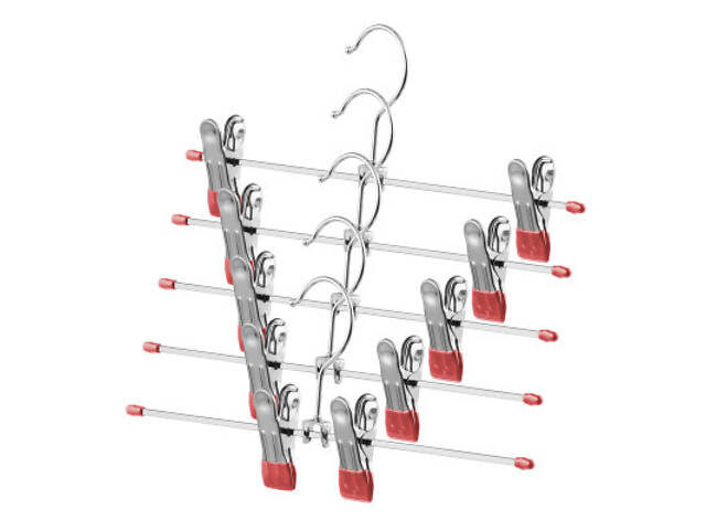 Плечики Ardesto Металеві З прищіпками для брюк Червоні 30 см 5 шт. (ARHC2805RC) - Фото 1