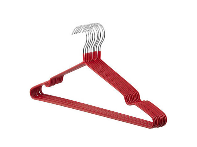 Плечики Ardesto Металеві з ПВХ покриттям Червоні 40.5 см 10 шт. (ARHC2810R) - Фото 1