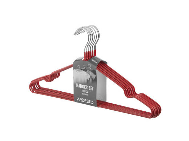 Плечики Ardesto Металеві з ПВХ покриттям Червоні 40.5 см 10 шт. (ARHC2810R) - Фото 2