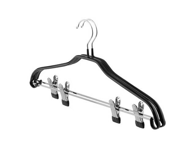 Плечики Ardesto Металеві з ПВХ покриттям З прищіпками Чорні 42 см 2 шт. (ARHC2802BC) - Фото 1