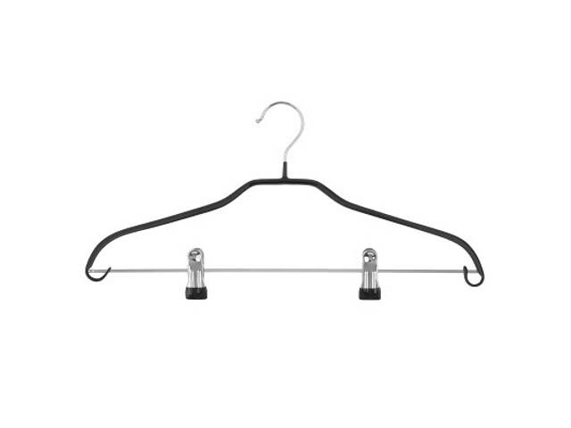 Плечики Ardesto Металеві з ПВХ покриттям З прищіпками Чорні 42 см 2 шт. (ARHC2802BC) - Фото 3