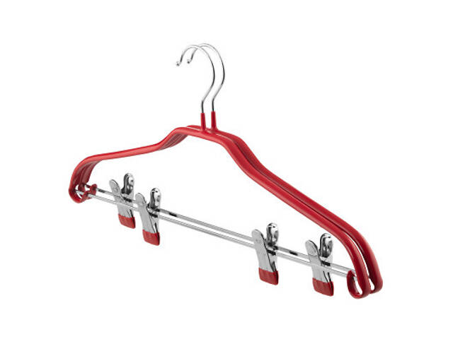 Плечики Ardesto Металеві з ПВХ покриттям З прищіпками Червоні 42 см 2 шт. (ARHC2802RC) - Фото 1