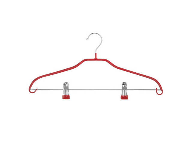 Плечики Ardesto Металеві з ПВХ покриттям З прищіпками Червоні 42 см 2 шт. (ARHC2802RC) - Фото 3