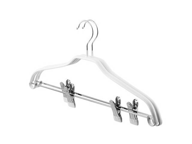 Плечики Ardesto Металеві з ПВХ покриттям З прищіпками Білі 42 см 2 шт. (ARHC2802WC) - Фото 1