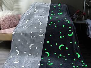 Плед, що світиться в темряві, плюшеве покривало Blanket kids Magic Star 150х100 см флісова ковдра. Колір: сірий