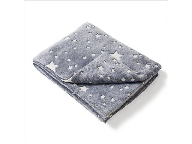 Плед, що світиться в темряві, плюшеве покривало Blanket kids Magic Star 150х100 см флісова ковдра. Колір: сірий - Фото 5