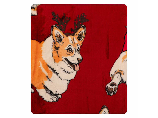 Плед Ardesto Christmas Flannel 160х200см, 100% поліестер, різдвяні коргі (ART0119PB) - Фото 1