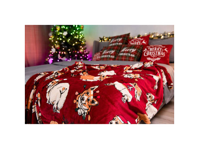 Плед Ardesto Christmas Flannel 160х200см, 100% поліестер, різдвяні коргі (ART0119PB) - Фото 5