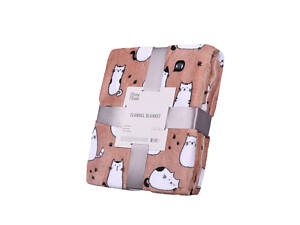 Плед ARDESTO Flannel, 160х200см, котики, 100% полиэстер (ART0108PB)