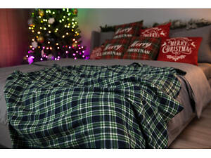 Плед Ardesto FleeСe Клетка зеленая ART0718PB 130х160 см