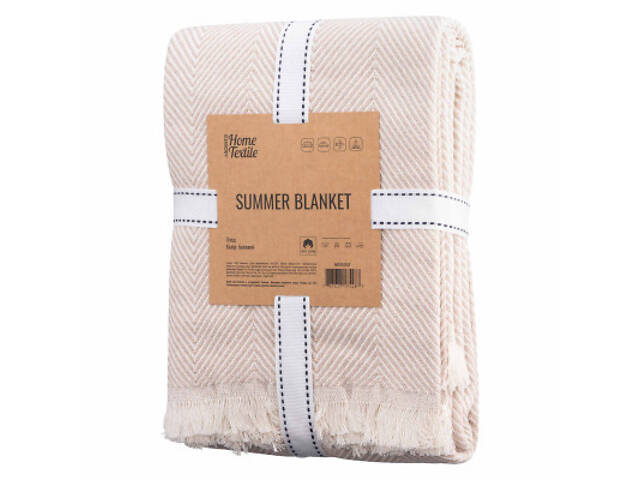 Плед Ardesto Summer 100% бавовна, бежевий 140х190 см (ART0915SE) - Фото 1