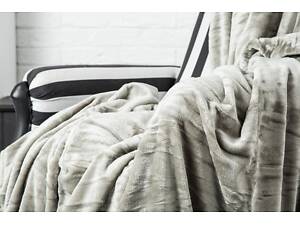 Плед Ecotton 200х220 см из микрофибры Well Soft однотонный серый