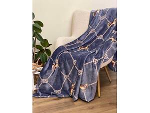 Плед Ecotton 200х220 см из микрофибры Well Soft Канат синий