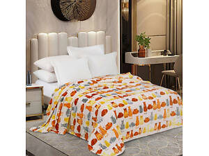 Плед флисовый Love You Котики 8283-10 200х220 см бежевый 10 шт/уп