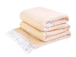 Плед хлопковый Love You Зиг-заг 4102 140х200 см бежевый