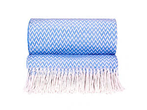 Плед хлопковый Love You Зиг-заг 4226 140х200 см голубой