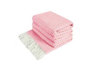 Плед хлопковый Love You Зиг-заг 4417 140х200 см розовый