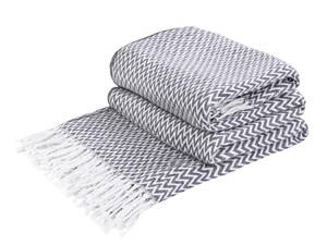 Плед хлопковый Love You Зиг-заг 4632 200х220 см серый