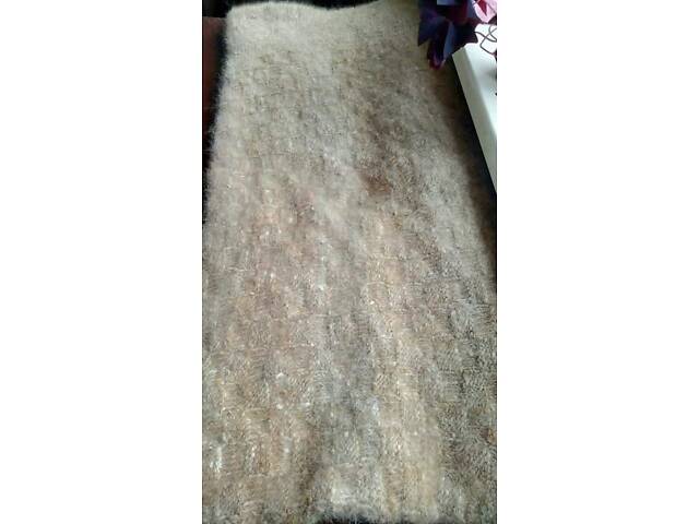 Плед з пуху чау-чау. Пух попряден на тонку шовкову нитку. Малюнок ШАХМАТКА. - Фото 1