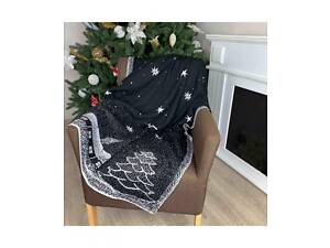 Плед новогодний Прованс Night 130х170 см Белый/Черный (1253)