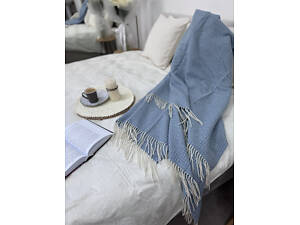 Плед Vladi 140х200 см Familia из супертонкой шерсти с кашемиром Новозеландский голубой.