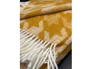 Плед Vladi 140x200 см шерстяной 100% желто-горчичный Новая Зеландия 66S/adel