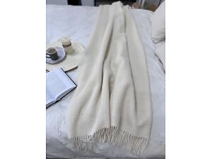 Плед Vladi 140x200 см шерстяной 100% Новозеландский белый.