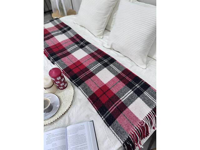 Плед Vladi 170x210 см шерстяной 70% красно-черный Новая Зеландия 02/NOAH - Фото 5