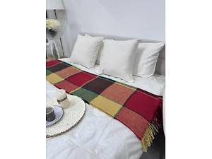 Плед Vladi 170x210 см шерстяной 70% красно-зеленый 01/LIAM