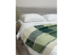 Плед Vladi 170x210 см шерстяной 70% салатово-зеленый Новая Зеландия 01/Liam