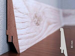 Плинтус МДФ Дуб пепельный, размеры 2070 x 82 x 21мм. Доставка