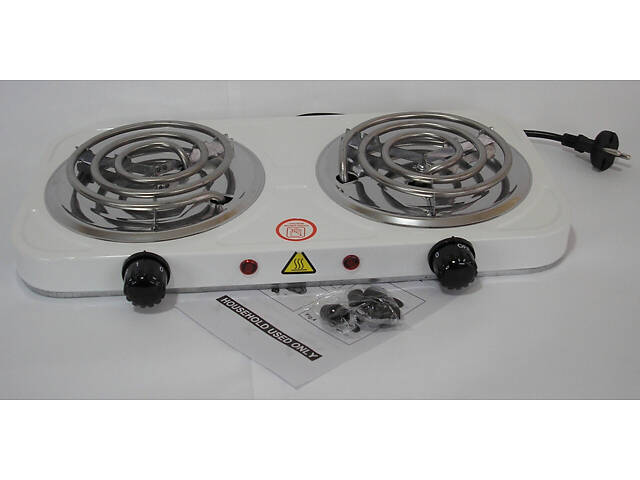 Плита электрическая настольная две комфорки спиральная 2000 Вт JX 2020 В электроплита двухконфорочная - Фото 1