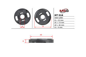 Плита насоса нижняя ГУР MT016LPLATE PEUGEOT 4007 07-12; MITSUBISHI Lancer IX 03-11, Outlander 07-12, Outlander 02-07, Ou