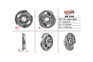 Плита насоса верхняя ГУР ME018UPLATE7L MERCEDES-BENZ C-Class W203 00-07, E-Class W211 02-09, CLK W209 02-10, ML W164 05-