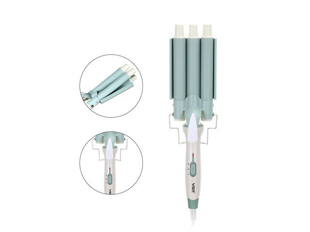 Плойка для волосся потрійна з регулятором температури керамическая VGR HP-V-595 - Фото 2