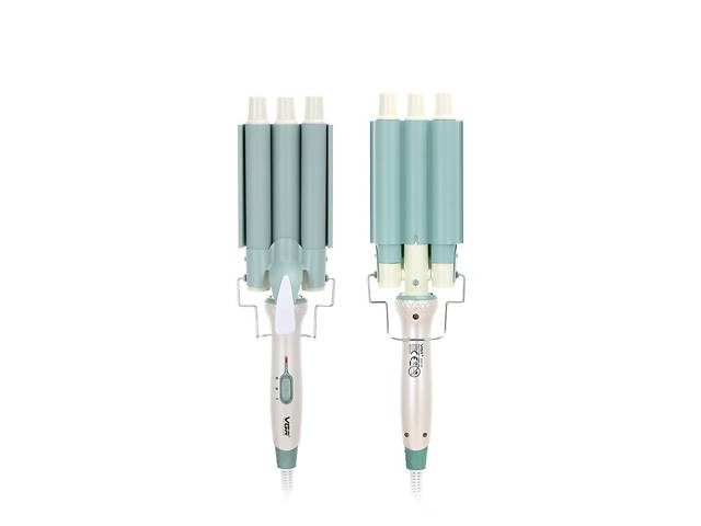 Плойка для волосся потрійна з регулятором температури керамическая VGR HP-V-595 - Фото 3