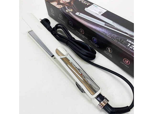 Плойка для волосся VGR V-518 WHITE випрямляч з керамічними пластинами - Фото 2