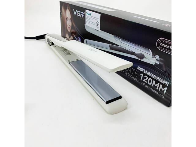 Плойка для волосся VGR V-518 WHITE випрямляч з керамічними пластинами - Фото 3