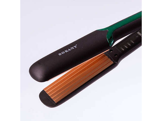 Щипці гофре для волосся професійні 40 Вт випрямляч плойка з індикатором роботи Sokany SK-1906 - Фото 4
