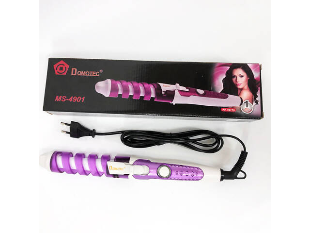 Плойка спіральна для волосся Domotec MS-4901 з кераміко-турмаліновим покриттям, Стайлер для завивки - Фото 10