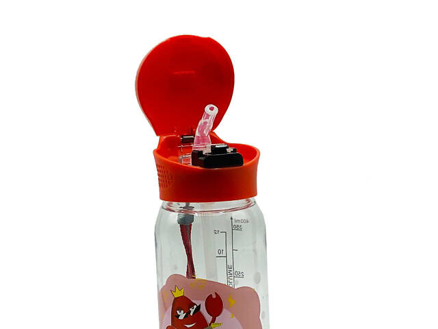 Пляшка для води CASNO 400 мл KXN-1195 Червона (краб) з соломинкою - Фото 3