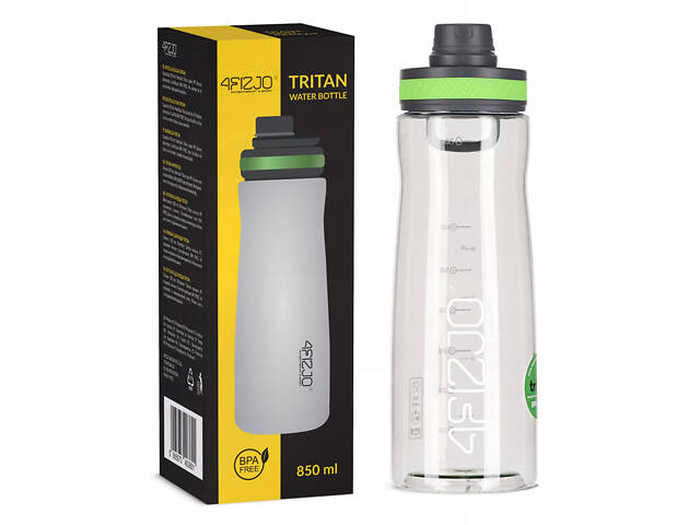 Пляшка для води спортивна 4FIZJO 850 мл Green (P-5905973403801) - Фото 1