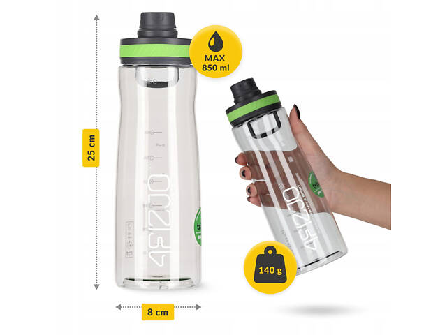 Пляшка для води спортивна 4FIZJO 850 мл Green (P-5905973403801) - Фото 10