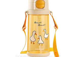 Бутылка для воды CASNO 690 мл KXN-1219 Оранжевая (Гуси) с соломинкой, Оригинал!