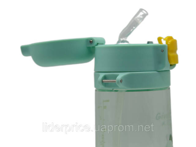 Бутылка для воды CASNO 690 мл KXN-1219 Зеленая (Зебра) с соломинкой, Оригинал! - Фото 5