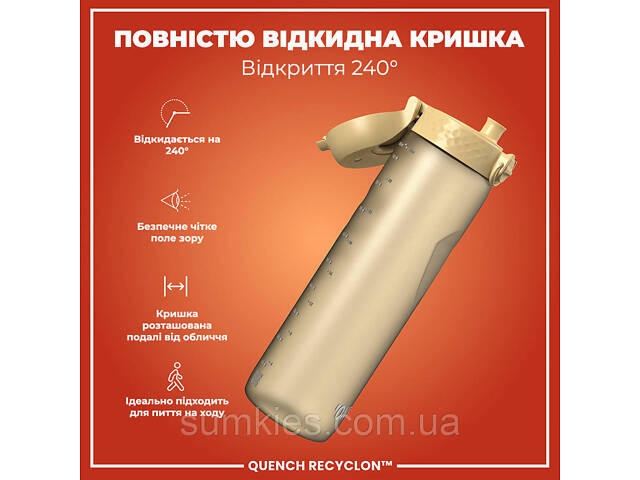 Пляшка для води ION8 1000 мл. (ЕКО пляшка) BPA Free, Desert - Фото 3