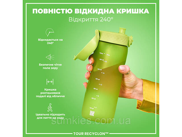 Пляшка для води ION8 750 мл. (ЕКО пляшка) BPA Free, Green - Фото 3